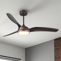 Ventilateur de plafond avec lumière intelligente à distance et éclairage LED Fonction de gradation 3 couleurs pour un usage domestique Compatible avec la climatisation