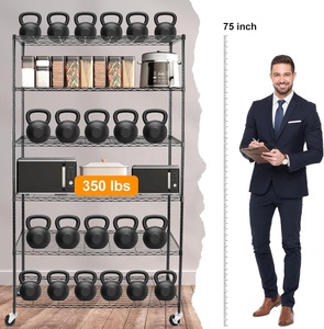 5/6 Tier kim loại kệ cán dây kệ đơn vị lưu trữ có thể điều chỉnh dây thép kệ cho nhà hàng nhà để xe đựng thức ăn nhà bếp - Product Image 1