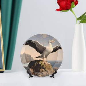 Mouettes personnalisé porcelaine assiette décorative ronde personnalisée assiettes décoratives en céramique votre <span class=keywords><strong>image</strong></span> de texte pour la décoration murale de bureau à domicile - Product Image 4