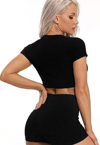 Tốt Nhất Người Bán Phụ Nữ Crop Top Phòng Tập Thể Dục Áo Thời Trang Trắng 3D Mô Hình Tập Thể Dục Vest Áo Thun 100% Cotton Phụ Nữ Giản Dị Của T-Shirts - Product Image 6