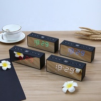 Jam Alarm LED Digital meja senyap Modern, Jam Alarm dengan Mode peredupan lampu malam, dua port pengisi daya USB, Timer cermin untuk meja dan kantor