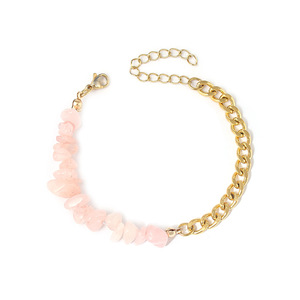 Bracelets en pierre naturelle concassée en gros avec chaînes plaquées or, personnalisables, les petites entreprises peuvent commander en gros - Product Image 6