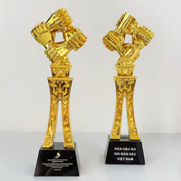 Trophée personnalisé en résine et cristal avec logo, finition or, argent, bronze, pour récompense de collaboration d'équipe, souvenir d'honneur