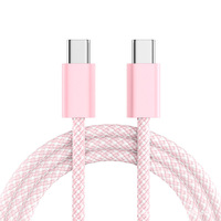 Kabel Data USB C ke C 60W Pengisian Cepat 3A Ramah Lingkungan dengan Casing ABS dan Kotak, Laris Terjual untuk Ponsel