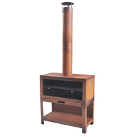 Chimenea Barbacoa de Acero Corten para Exteriores, Camping, con Estructura KD, de Leña, con Etiqueta Privada Personalizada