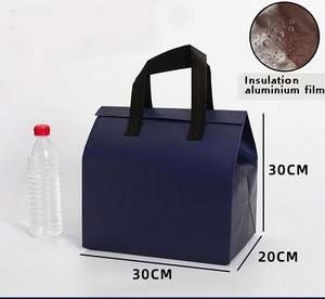 Sac isotherme jetable non tissé avec poignée pour fruits de mer, gâteaux, déjeuner, pizza, steak, et autres plats à emporter - Product Image 3