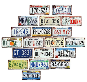 <span class=keywords><strong>Plaque</strong></span> de numéro de voiture en métal aluminium vintage gravée sur mesure, taille américaine, sérigraphie, modèle publicitaire pour automobile - Product Image 3