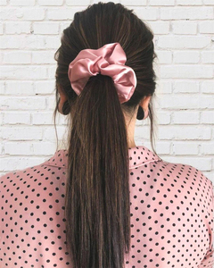 Chouchous en Satin de soie surdimensionnés <span class=keywords><strong>pour</strong></span> filles femmes Bracelets porte-queue de cheval bandes de cheveux épaisses cordes accessoires de <span class=keywords><strong>chignon</strong></span> de cheveux - Product Image 5
