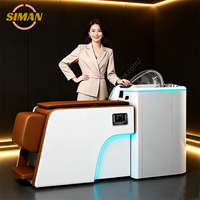 Siman 2026 Nouveau Lit de Lavage Capillaire Intelligent Automatique avec Massage, en Cuir PU, Équipement Professionnel de Salon pour Soins du Cuir Chevelu