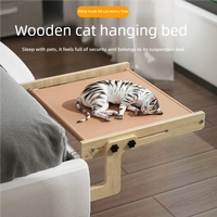 Hamac d'intérieur sans fil pour chat avec cadre en bois et métal perchoir de fenêtre sans perçage et siège d'étagère pour chat de lit doux