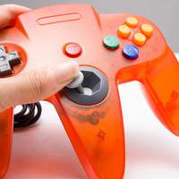 Manette de jeu filaire colorée N64 avec moteur de vibration pour console USB 64 (emballage de vente au détail)