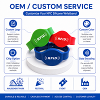Bracelet en silicone NFC RFID 13,56 MHz F08 pour paiement sans contact, étanche IP68, avec logo personnalisé, pour parcs d'attractions et festivals