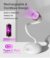 Nouveau design LED UV Mini lampe de bureau pour traitement des ongles Éclairage de manucure Lampe rechargeable pour traitement des ongles au doigt
