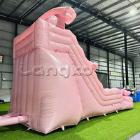 Toboggan aquatique gonflable de couleur rose pour la cour, nouveau design, vente chaude, prix d'usine