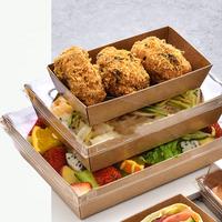 Boîtes d'emballage pour sandwichs en papier kraft Vente en gros Chine Vente en gros Boîtes à sandwich en papier avec couvercle et couvercle transparent