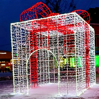 Décoration de Noël créative à LED avec grand motif de boîte cadeau extérieure pour événements commerciaux et expositions paysagères