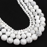 Rondes 4-12MM À Facettes Blanc Turquoise Howlite Pierre Perles En Vrac Pour La Fabrication De Bijoux Bricolage Bracelets