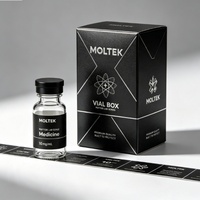 Étiquette en papier holographique personnalisée avec logo imprimé sur mesure pour flacon de peptide de 3 ml et boîte en papier rigide pour emballage de flacon de sérum cosmétique