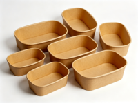 Bols jetables carrés naturels de qualité supérieure, fabriqués à partir de son de riz et de balles de riz, écologiques, biodégradables et compostables