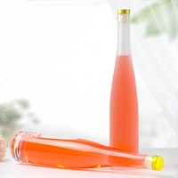 Bouteille de jus d'eau neutre en forme de bowling transparent givré 375ml 500ml bouteille en verre de liqueur vide vin vodka tequila whisky
