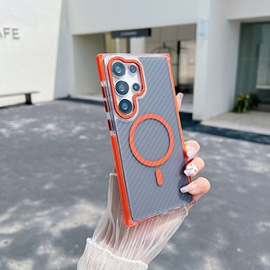 Funda Magnética para Teléfono Móvil con Patrón de Fibra de Carbono para <span class=keywords><strong>Samsung</strong></span> S26 S25 S24 S23 S22 Ultra 25A 34 A35 A54 A55, Funda Antigolpes - Product Image 4