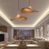 Plafonnier d'intérieur en rotin naturel Asical Boho suspension en bambou tissé à la main écologique pour la décoration de restaurant de salle à manger