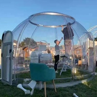 Taşınabilir katlanabilir açık kamp Resort otel prefabrik ev Pop Up kış lüks şişme Lodge kubbe kabarcık çadır