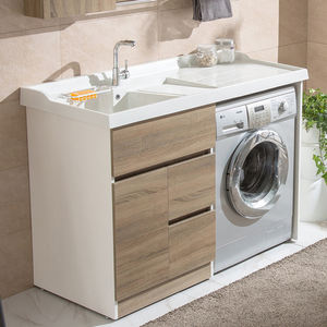 <span class=keywords><strong>Mobile</strong></span> da <span class=keywords><strong>Bagno</strong></span> Personalizzato in Solid Surface e <span class=keywords><strong>Mobile</strong></span> Lavanderia <span class=keywords><strong>con</strong></span> Lavabo per Lavatrice - Product Image 2