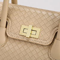 Juego de 3 Bolsos de Piel Sintética con Patrón Tejido para Mujer, Bolso de Mano, Bolso Bandolera y Cartera con Tarjetero, Venta al Por Mayor Personalizada