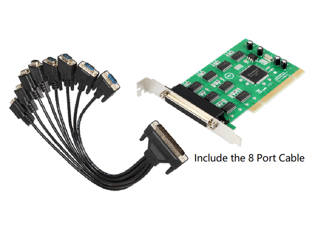 Lekuo 8-Port PCI RS232 DB9 Serial Card SB16C1058 Chipset 16C550 UART 926.1Kbps Industrial Automation PLC Stock