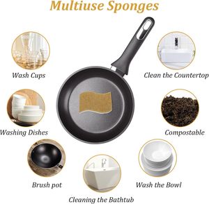 <b>Biodegradable</b> Natural Kitchen Sponge Compostable Cellulose and Coconut Walnut Scrubber Sponge Eco Friendly Sponge - Product Image 5