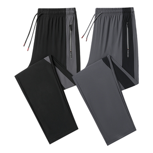 กางเกงวอร์มลำลองไซส์ใหญ่สำหรับผู้ชาย ผ้าบางเบา สวมใส่สบาย ทรงตรง ยืดหยุ่น ระบายอากาศได้ดี ผ้าไหมน้ำแข็ง สไตล์สุดฮิต ผ้าแคนวาส - Product Image 2