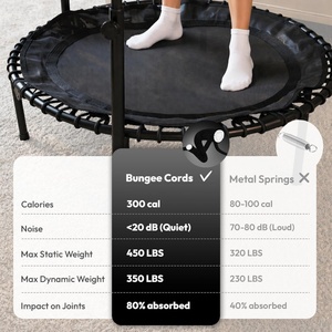 Mini <span class=keywords><strong>trampoline</strong></span> pliable silencieux avec système <span class=keywords><strong>de</strong></span> rebond <span class=keywords><strong>pour</strong></span> adultes, entraînement amusant et efficace - Product Image 3