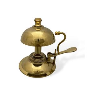 Sonnette de table à bouton poussoir en laiton brillant, design élégant et décoratif, légère pour bureau, comptoir, réception, affichage décoratif - Product Image 1