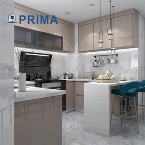 Modern Style European Wholesale Matt Grey Modernas Mueble de Cocina Lacquer Kitchen Cabinet