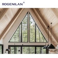 Rejilla de arco de vidrio de aluminio a prueba de huracanes, ventanas redondas/triangulares, ventana especial esmaltada para Villa