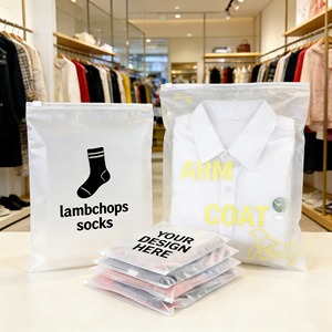 Bolsa de Embalaje Ecológica con Cierre, Bolsa de Plástico Blanca Esmerilada con Cierre, Bolsa de Embalaje con Cierre Zip Lock, con su Logotipo - Product Image 4