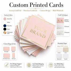 Biglietti da Visita Personalizzati Ecologici Rosa in Cartoncino Patinato per Piccole Imprese, <span class=keywords><strong>Stampa</strong></span> Digitale di Alta Qualità con Goffratura - Product Image 3