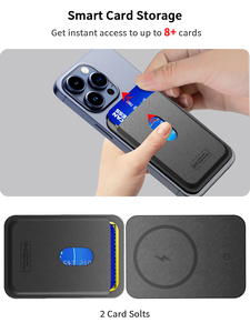 Portefeuille magnétique pour téléphone compatible avec l'application Localiser, porte-cartes fin antivol pour iPhone, étui <span class=keywords><strong>MagSafe</strong></span>, portefeuille en cuir étanche avec support - Product Image 2
