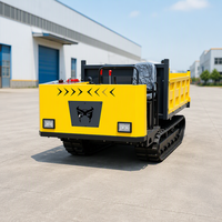 Mini-dumper 3T avec grue de bulldozer intégrée, moteur refroidi par eau, dumper sur chenilles pour travaux de terrassement en pente