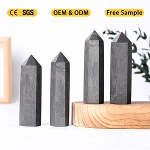 Venta al por mayor de torres de piedra de cuarzo natural de cristal pulido prismas hexagonales Schungite puntos de cristal para la curación - Product Image 6