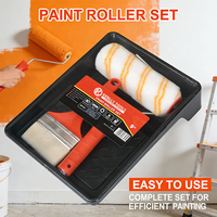 Kit professionnel de 3 rouleaux à peinture de 9 pouces avec bac et pinceau pour la peinture murale, idéal pour la construction commerciale et la rénovation intérieure