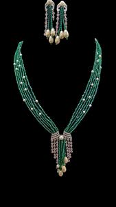 Ensemble de colliers élégants à plusieurs rangs avec perles bleues, perles de culture et gouttes de cristal pour les occasions festives et le quotidien - Product Image 6