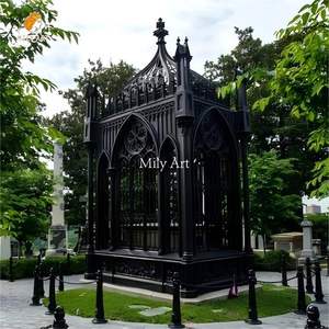 MILY Diseño personalizado Estilo único Gótico Lujo Hierro forjado Gazebo para jardín Cementerio Decoración - Product Image 6