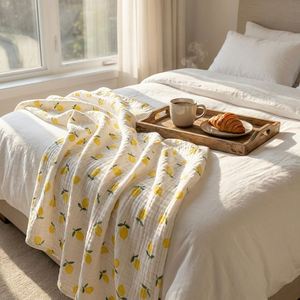Cotton Multiple Layers Muslin Gauze Quilt Swaddle Baby Blanket Nursing Bedding Soft Breathable Throw Oversized Baby Blankets - Product Image 3