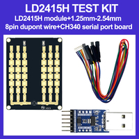 Modul Radar Gelombang Milimeter 24G HLK-LD2415H KIT untuk Umpan Balik Kecepatan Kendaraan, Sensor Kecepatan Jarak Jauh, Komunikasi Serial, Akurasi 1KM/h