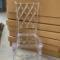 Chaise empilable moderne en plastique transparent pour mariages, banquets, fêtes, salons, appartements, villas, hôtels et lieux événementiels