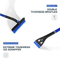 Grattoir à glace extensible 3-en-1 et brosse à neige, grattoir à neige avec tête de brosse pivotante pour pare-brise de voiture Brosse à neige pour évent de voiture