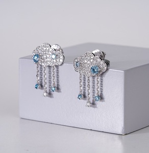 ต่างหูเพชรเพาะเลี้ยงในห้องปฏิบัติการทองคำแท้ 14K ระดับพรีเมียมสำหรับผู้หญิง เครื่องประดับหรูหราพร้อมเพชรระยิบระยับและเสน่ห์เหนือกาลเวลา - Product Image 2