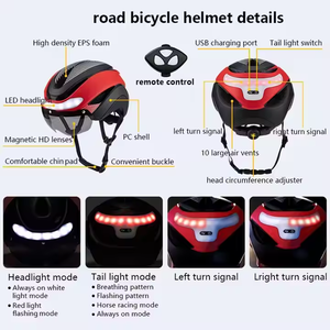 Casco de ciclismo Oem casco de ciclismo urbano de carretera con luces Led de señal de giro inteligente delantera y trasera casco de seguridad para bicicleta - Product Image 5